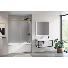 Fleurco Canada NPST60-12-40 - GEMINI PLUS TUB 60''/BRUSHED GOLD/10MM/SEKUR+