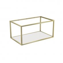 Fleurco Canada LVSTF32-WM12-SH18 - LUNA STAK DUO VANITY WALLMOUNT BRUSHED GOLD FRAME 32'' WHITE SHELF