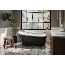 Fleurco Canada BZMZ6730-1833MG - OPUS MEZZO TUB/6029/MAT BLK EXT/WHITE INT/WHITE DRAIN COVER