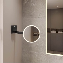 Fleurco Canada MVZ8-WM-RR-33 - VIZO MAKEUP MIRROR/WALL MOUNTED/8''/RD FRAME&MIRROR/BLACK