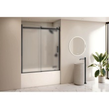 Fleurco Canada NHST60-33-80R - HORIZON TUB 60W/MATTE BLACK/RIGHT/MIST SKR+