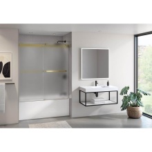 Fleurco Canada NPST60-12-80 - GEMINI PLUS TUB 60''/BRUSHED GOLD/10MM/MIST SKR+