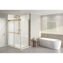 Fleurco Canada NPUS4836R-12-80 - GEMINI PLUS 2 SIDED/48X36 RIGHT/BRUSHED GOLD/10MM/MIST SKR+