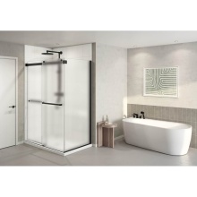 Fleurco Canada NPUS4836R-33-80 - GEMINI PLUS 2 SIDED/48X36 RIGHT/MATTE BLACK/10MM/MIST SKR+