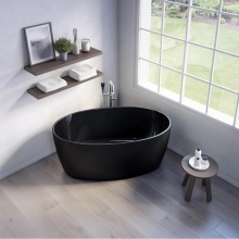 Fleurco Canada BVO6732-33MG - ARIA VOCE TUB/6732/MATTE BLK EXT/GLOSS BLK INT/BLK DRAIN COV