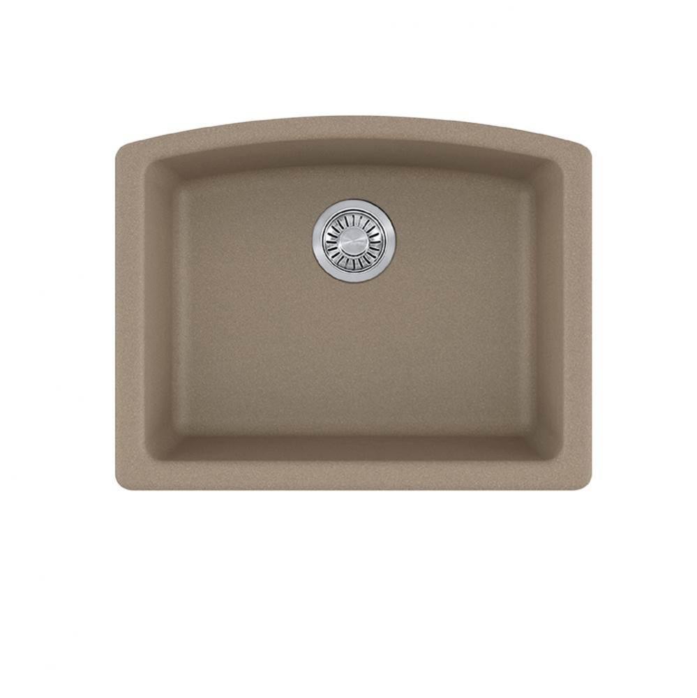 Ellipse 25.0-in. x 19.6-in. Oyster Granite Undermount Single Bowl Kitchen Sink -ELG11022OYS-CA