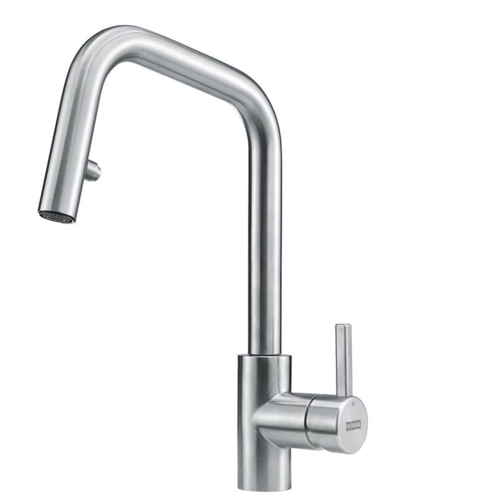 Kubus 15-inch Single Handle Pull-Down Kitchen Faucet in Stainless Steel, KUB-PD-304