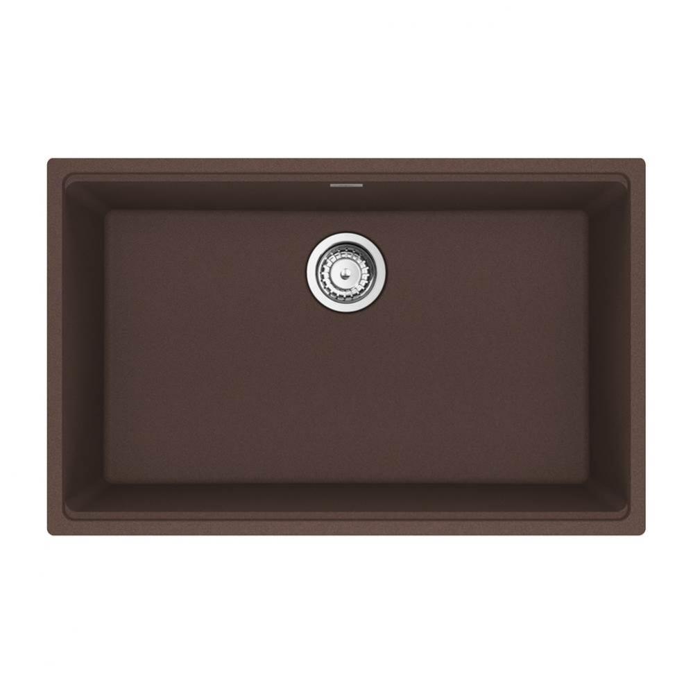 Maris Undermount 33-in x 22-in Granite Single Bowl Kitchen Sink in Mocha