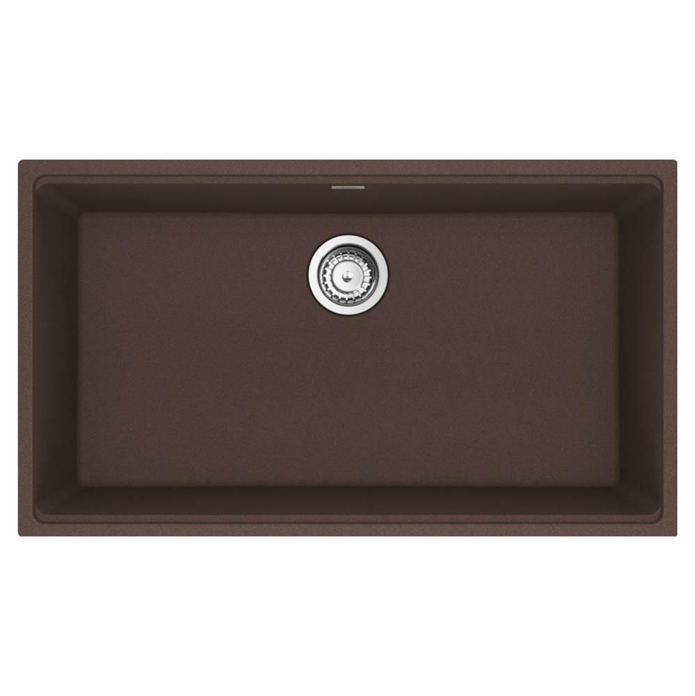 Maris Undermount 33-in x 18.94-in Granite Single Bowl Kitchen Sink in Mocha