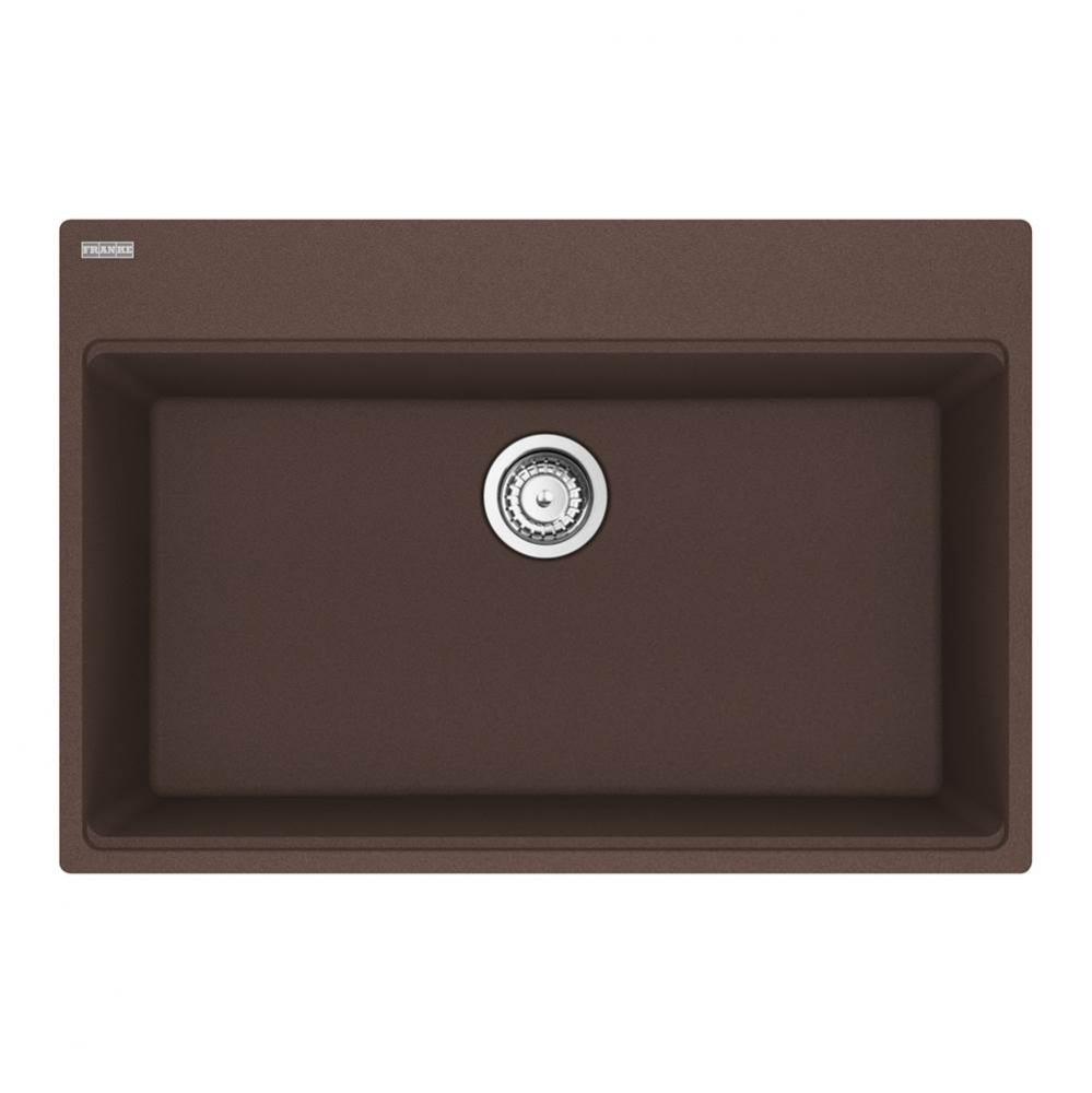 Maris Topmount 31-in x 20.88-in Granite Single Bowl Kitchen Sink in Mocha