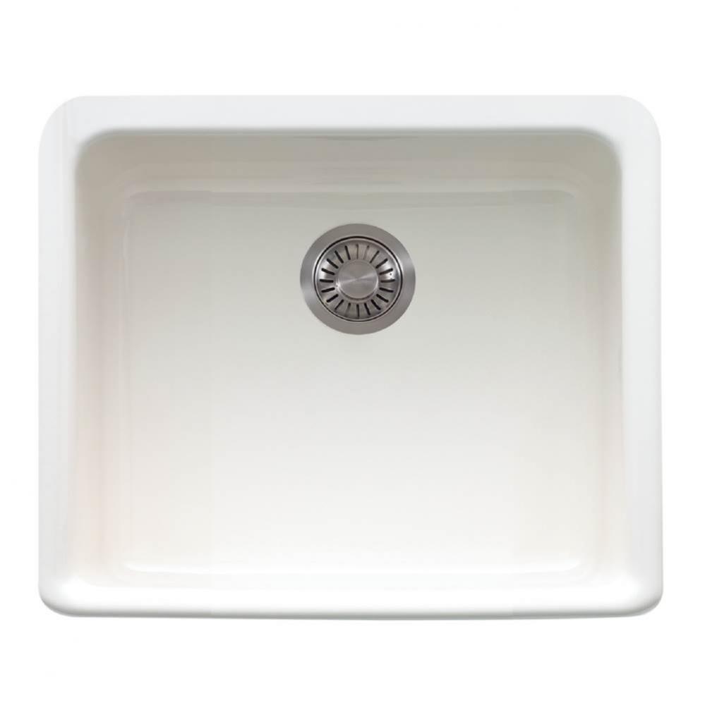 Manor House 19.5-in. x 16.0-in. White Apron Front Single Bowl Fireclay Kitchen Sink - MHK110-20WH