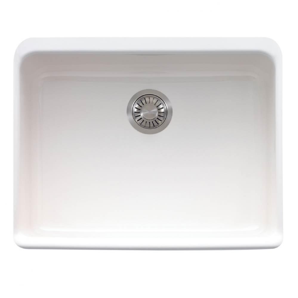 Manor House 23.62-in. x 19.88-in. White Apron Front Single Bowl Fireclay Kitchen Sink - MHK110-24W