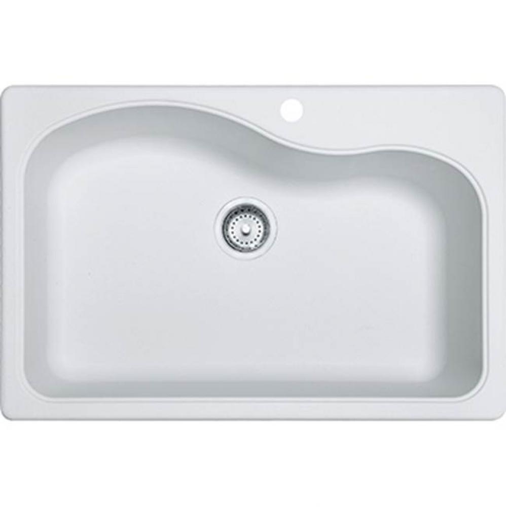 Gravity Granite - Dual Mount Sink Single - White