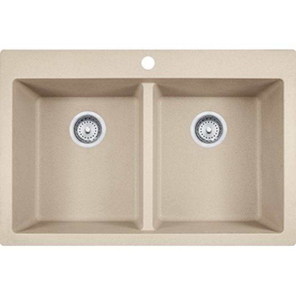 Primo  Granite - Dual Mount Sink Double- Champagne