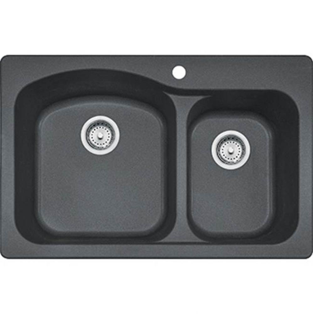 Gravity  Granite - Dual Mount Sink Double- Graphite