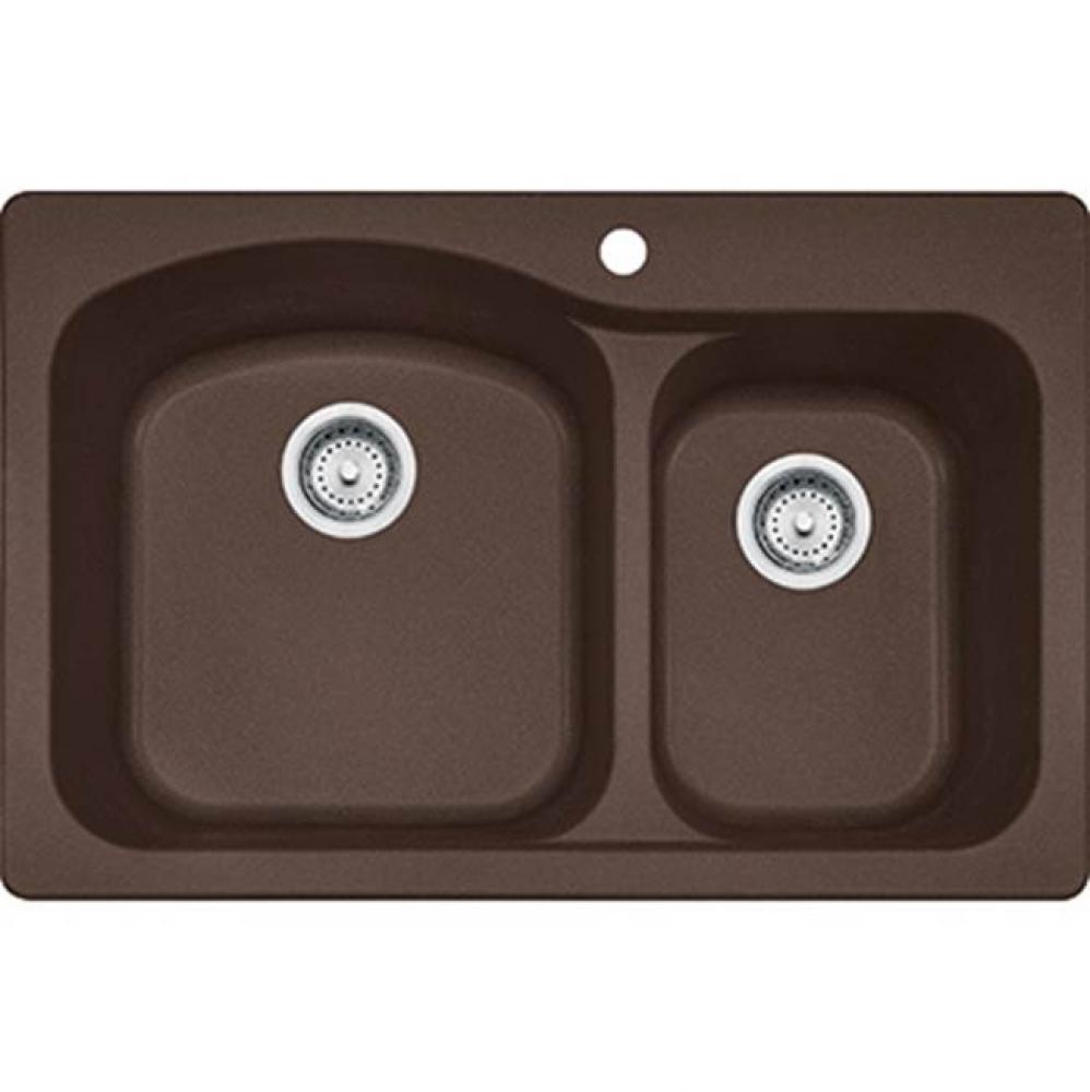 Gravity  Granite - Dual Mount Sink Double- Espresso/ Mocha