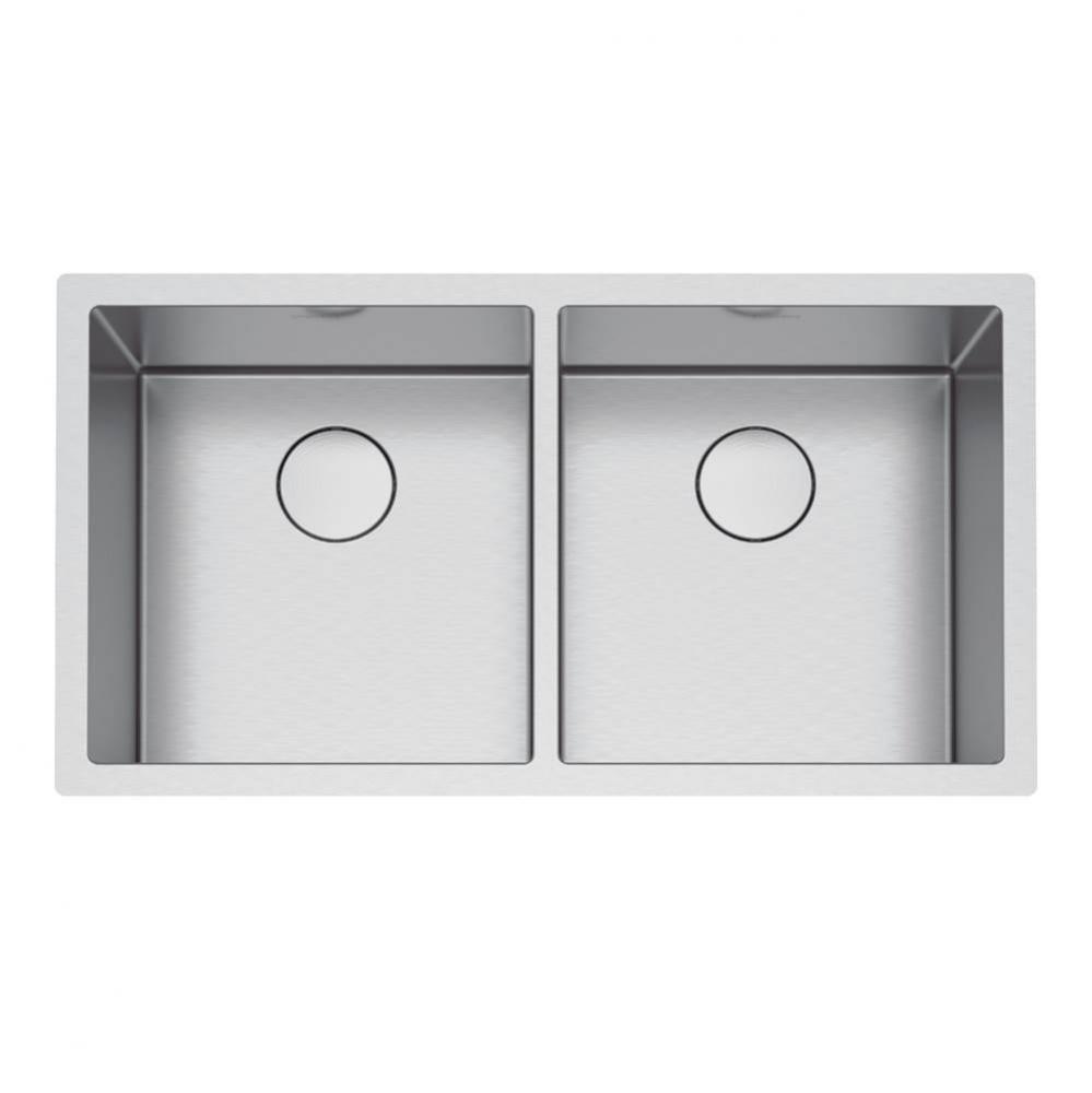 Professional 2.0 35.5-in.. x 19.5-in.. 16 Gauge Stainless Steel Undermount Double Bowl Kitchen Sin