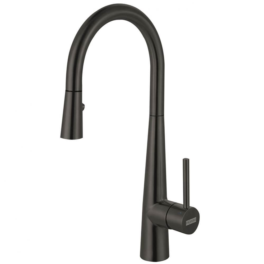 Steel 16.7-in Single Handle Pull-Down Kitchen Faucet in Industrial Black, STL-PR-IBK