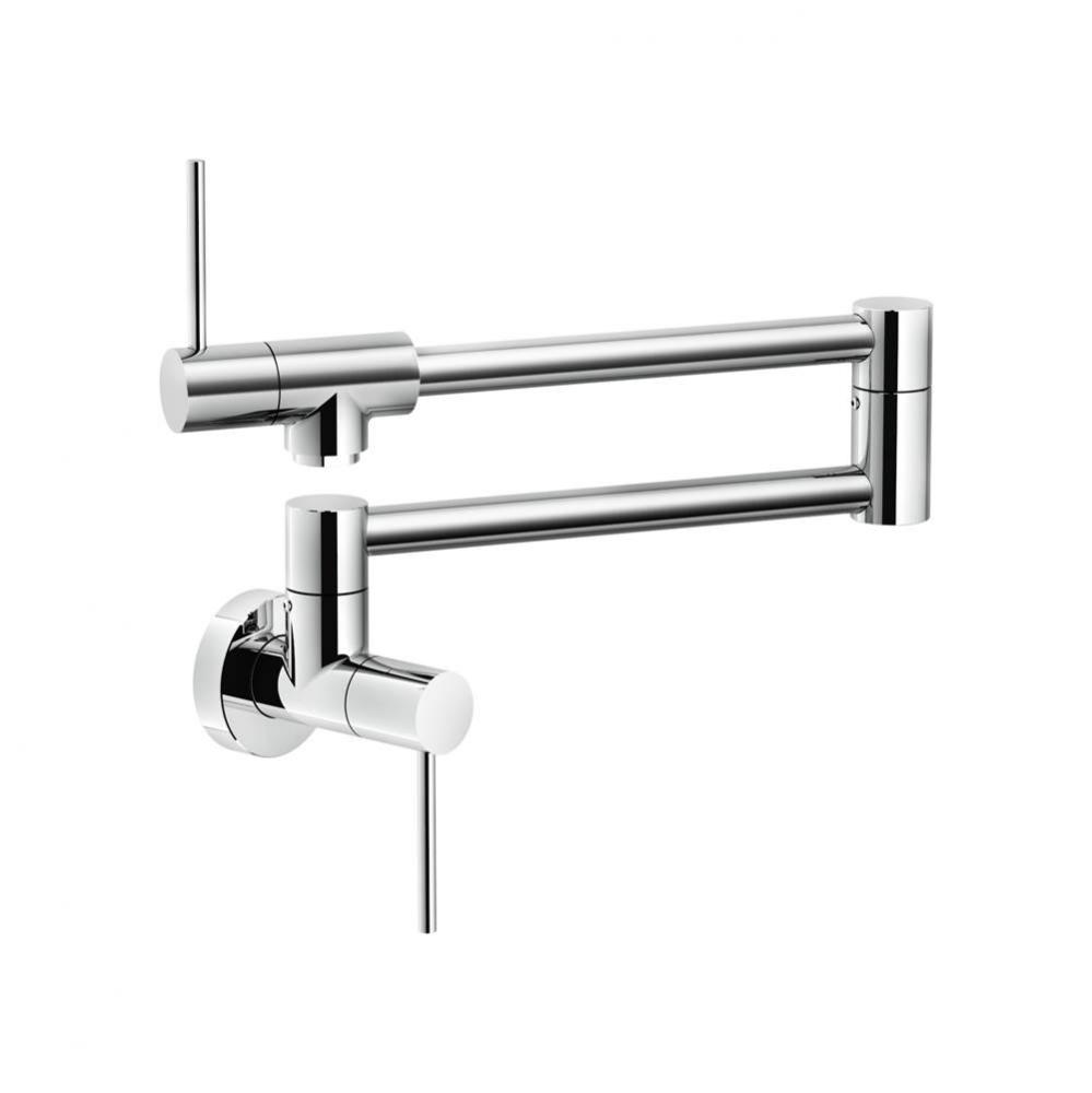 Pescara Wallmount Pot Filler, Cold Only, Polished Chrome Finish