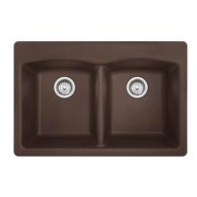 Franke Residential Canada EDDB33229-1-CA - Ellipse 33.0-in. x 22.0-in. Mocha Granite Dual Mount Double Bowl Kitchen Sink - EDDB33229-1-CA