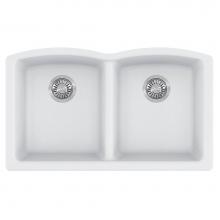 Franke Residential Canada ELG120PWT-CA - Franke Ellipse 33.0-in. x 19.7-in. Polar White Fragranite Undermount Double Bowl Kitchen Sink - EL