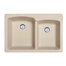 Franke Residential Canada EOCH33229-1-CA - Ellipse 33.0-in. x 22.0-in. Champagne Granite Dual Mount Double Bowl Kitchen Sink - EOCH33229-1-CA