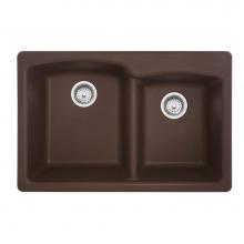 Franke Residential Canada EODB33229-1-CA - Ellipse 33.0-in. x 22.0-in. Mocha Granite Dual Mount Double Bowl Kitchen Sink - EODB33229-1-CA