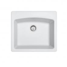 Franke Residential Canada ESPW25229-1-CA - Franke Ellipse 25.0-in. x 22.0-in. Polar White Fragranite Dual Mount Single Bowl Kitchen Sink - ES