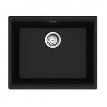 Franke Residential Canada MAG11020-ONY-S - Franke Maris Undermount 21.7-in x 17.8-in Fragranite Single Bowl Kitchen Sink in Onyx