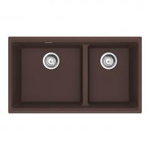 Franke Residential Canada MAG1601611LD-MOC-S - Maris Undermount 31-in x 17.81-in Granite Double Bowl Kitchen Sink in Mocha