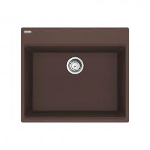 Franke Residential Canada MAG61023-MOC-S - Maris Topmount 25-in x 22-in Granite Single Bowl Kitchen Sink in Mocha