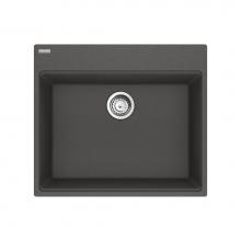 Franke Residential Canada MAG61023-SLG-S - Maris Topmount 25-in x 22-in Granite Single Bowl Kitchen Sink in Slate Grey