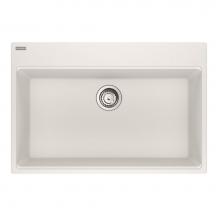 Franke Residential Canada MAG61031-PWT-S - Maris Topmount 33-in x 22-in Granite Single Bowl Kitchen Sink in Polar White