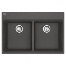 Franke Residential Canada MAG6201515-SLG-S - Franke Maris Dual Mount 33-in x 22-in Fragranite Double Bowl Kitchen Sink in Slate Grey