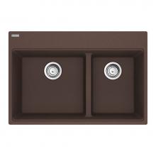 Franke Residential Canada MAG6601611LD-MOC-S - Maris Topmount 31-in x 20.9-in Granite Double Bowl Kitchen Sink in Mocha