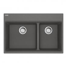 Franke Residential Canada MAG6601611LD-SHG-S - Maris Topmount 31-in x 20.9-in Granite Double Bowl Kitchen Sink in Stone Grey