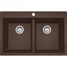 Franke Residential Canada DIG62D91-MOC-CA - Primo  Granite - Dual Mount Sink Double- Espresso/ Mocha