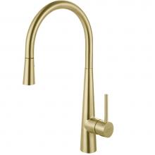 Franke Residential Canada STL-PD-GLD - Steel 17.5-inch Single Handle Pull-Down Kitchen Faucet in Gold, STL-PD-IBK