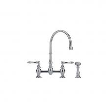 Franke Residential Canada FF6070A - Farm House Bridge Faucet With Side Spray, Polished Nickel