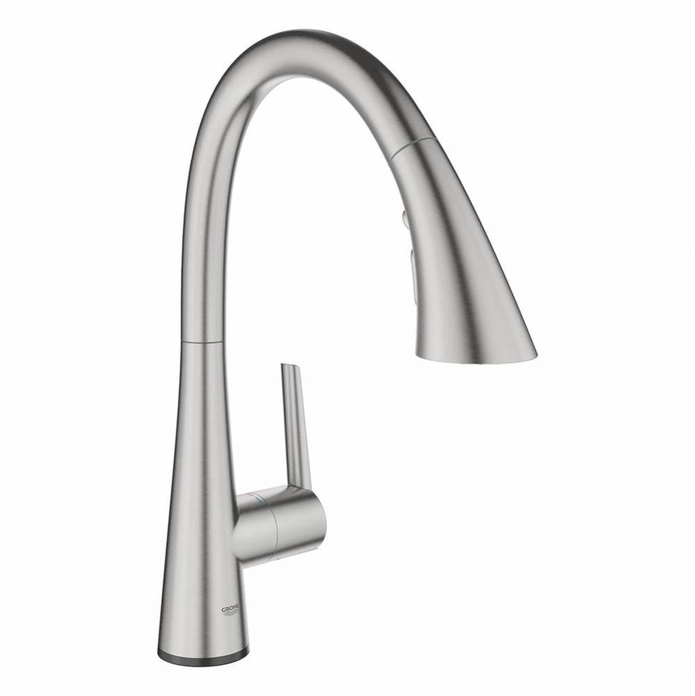 Zedra Single-Handle Pull Down Kitchen Faucet Triple Spray 1.75 Gpm With Touch Technology