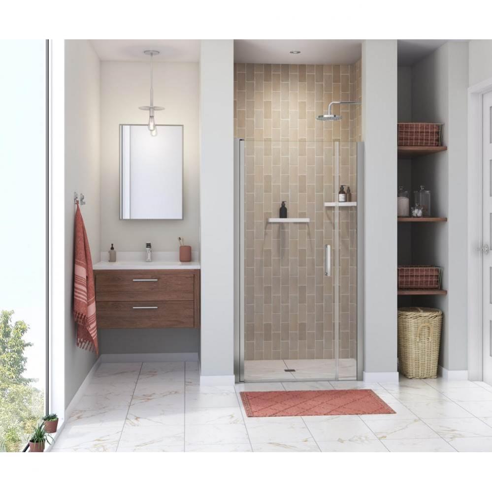 Manhattan 35-37 x 68 in. 6 mm Pivot Shower Door for Alcove Installation with Clear glass & Squ