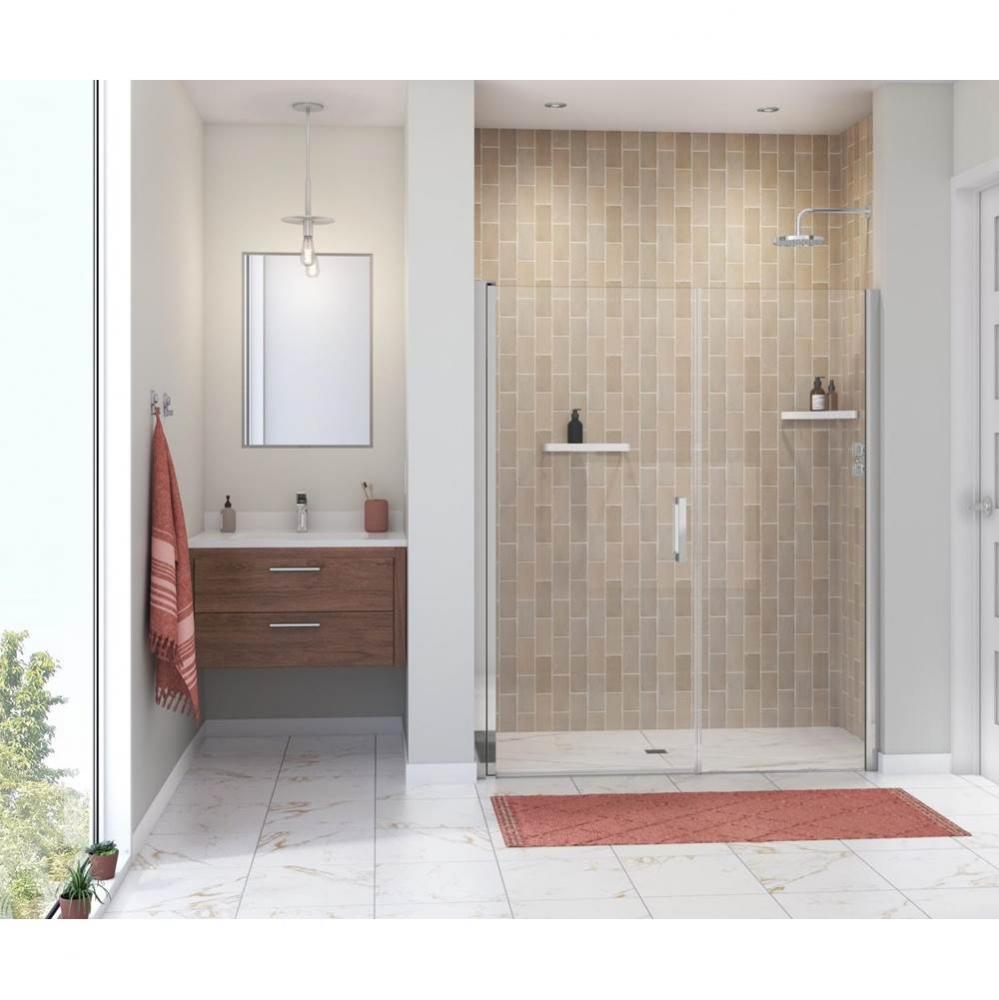 Manhattan 55-57 x 68 in. 6 mm Pivot Shower Door for Alcove Installation with Clear glass & Squ