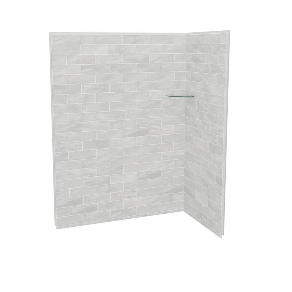 Utile 6032 Composite Direct-to-Stud Two-Piece Corner Shower Wall Kit in Organik Permafrost