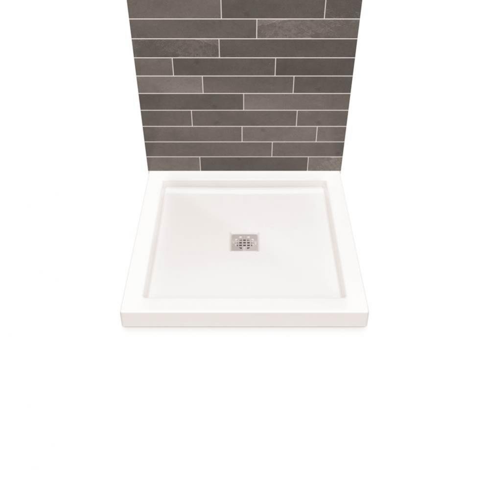 B3 Base 3636 Square Drain Wall-Mount Installation White