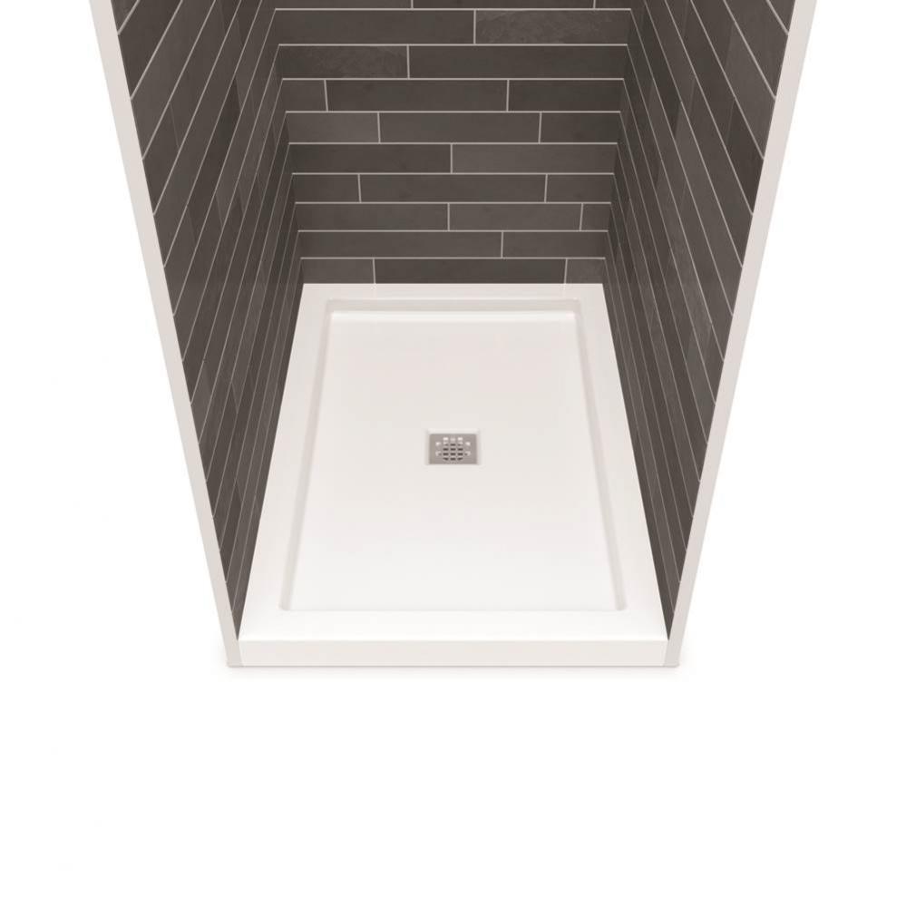 B3 Base 4836 Square Drain Alcove-Deep Installation White