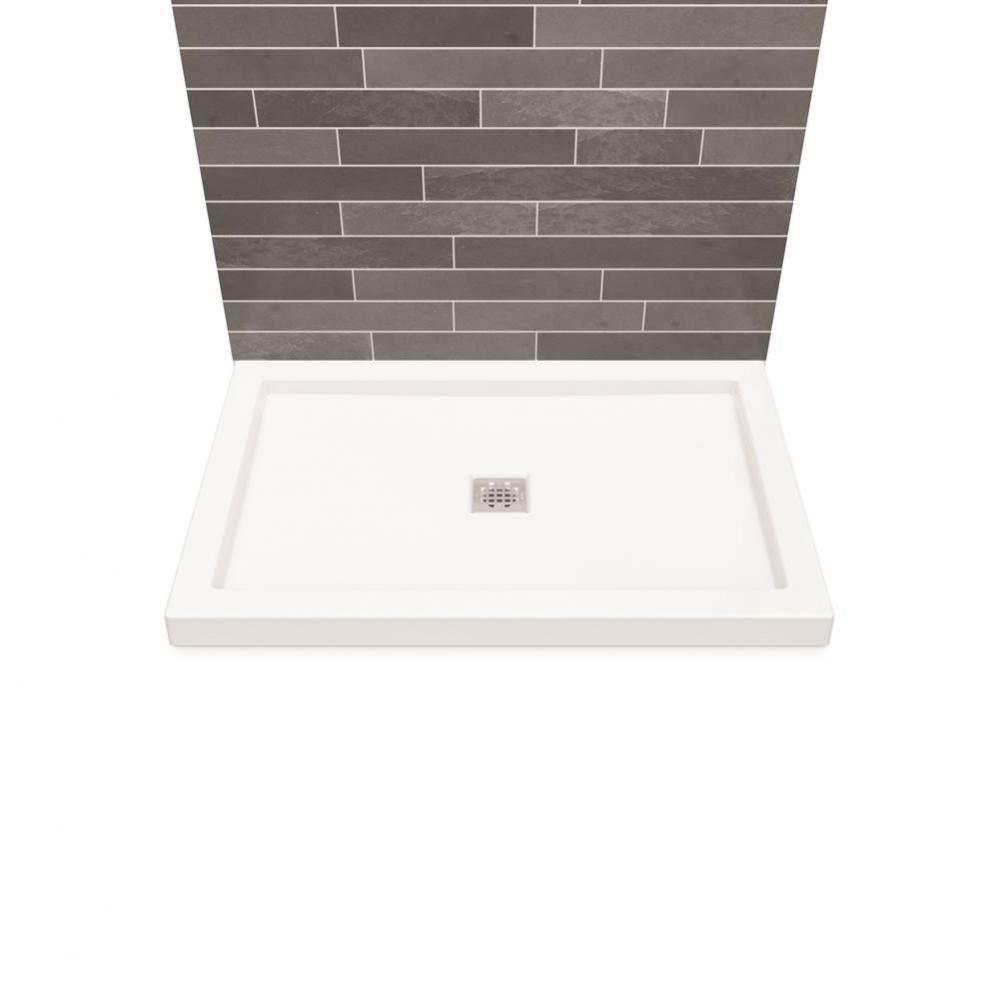 B3 Base 4836 Square Drain Wall-Mount Installation White