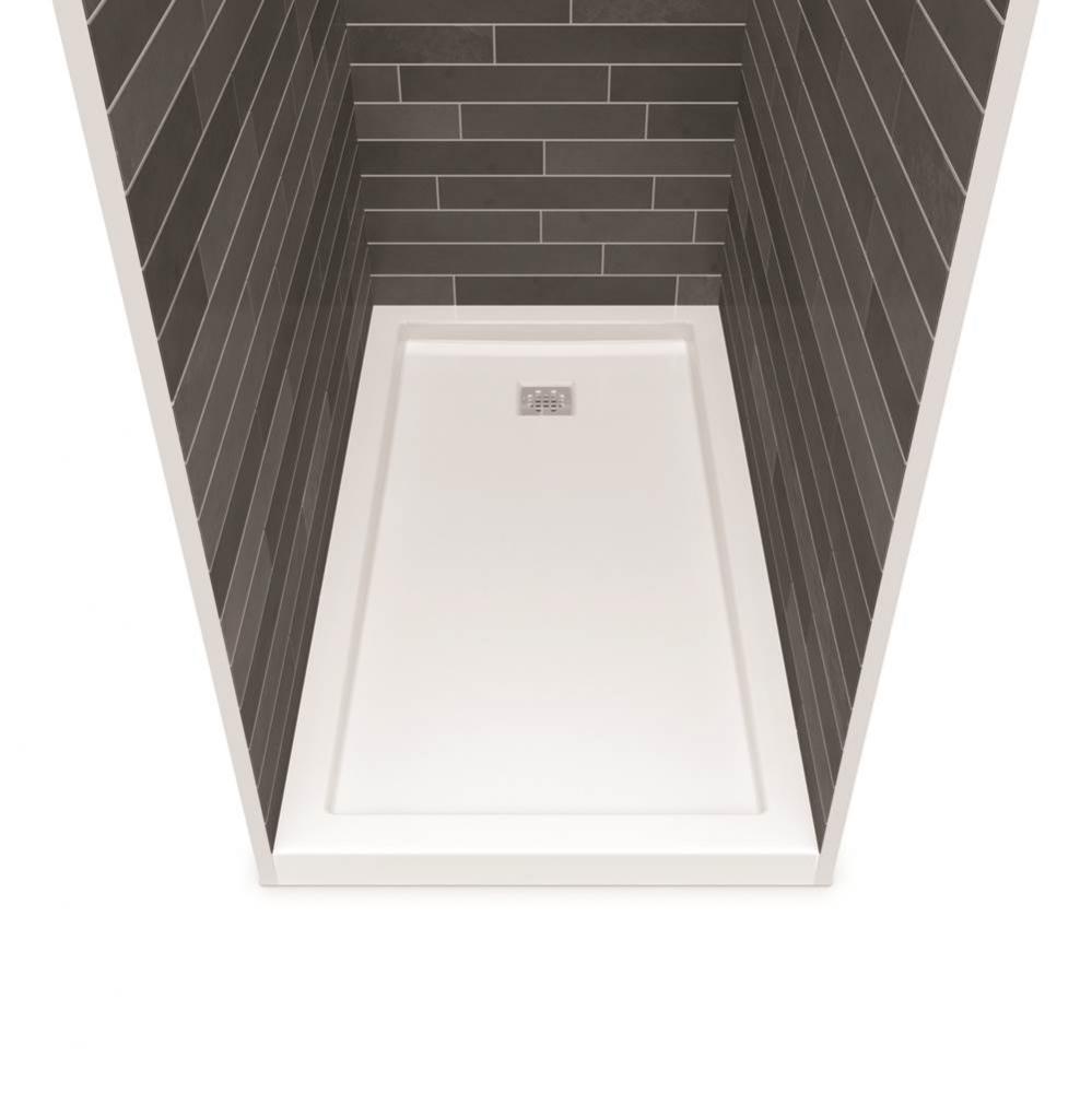 B3 Base 6030 Square Drain Alcove-Deep Installation White