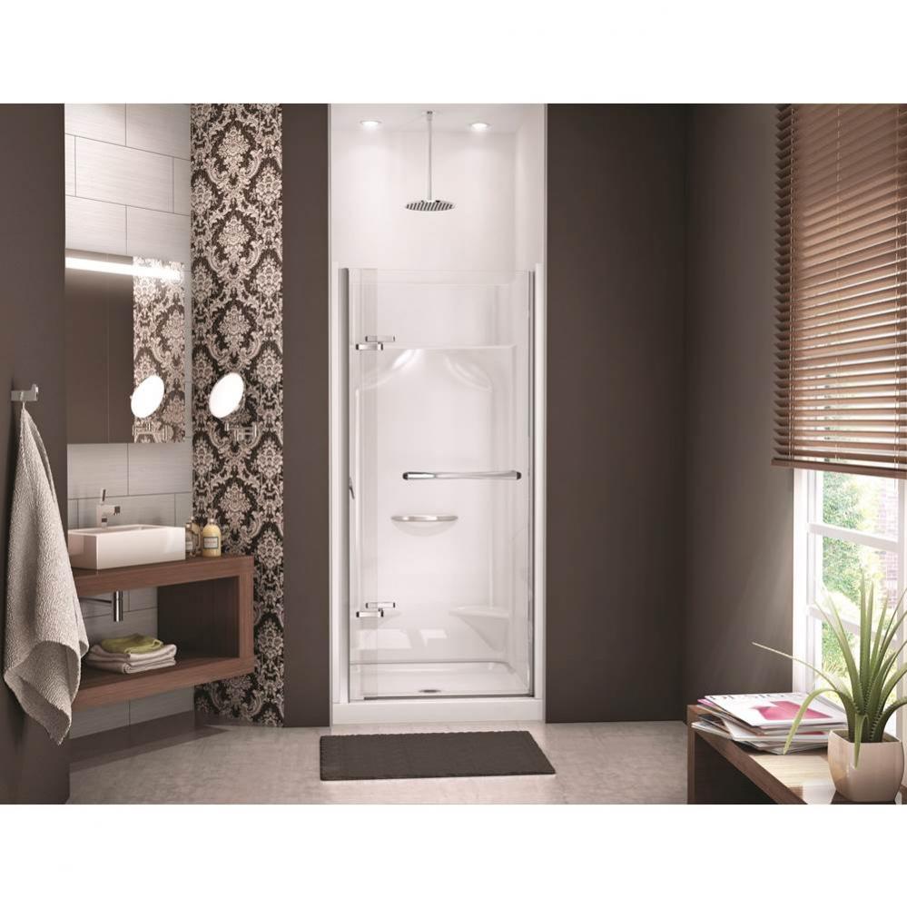 Reveal 32.5-35.5 in. x 71.5 in. Pivot Alcove Shower Door with Clear Glass in Dark Bronze