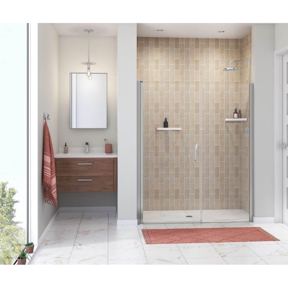 Manhattan 53-55 x 68 in. 6 mm Pivot Shower Door for Alcove Installation with Clear glass & Rou