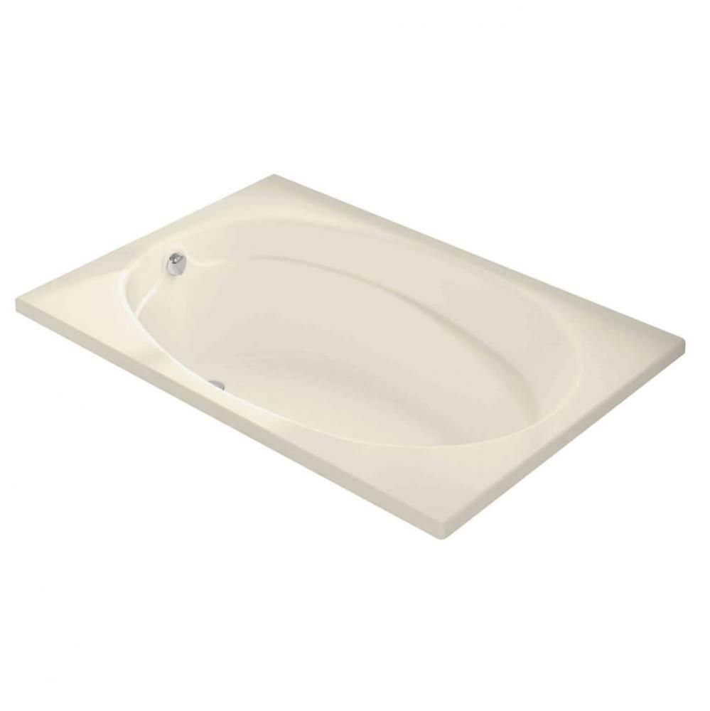 Temple 59.75 in. x 40.75 in. Alcove Bathtub with Whirlpool System End Drain in Bone